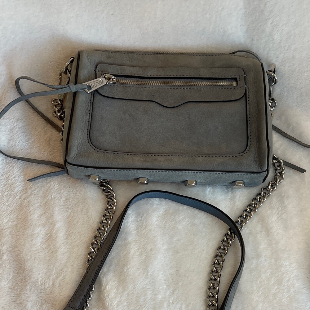 Rebecca Minkoff Avery Blue/Grey Suede Crossbody